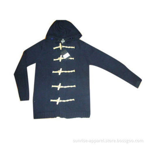 Men's Hooded Jumper with Duffel Coat Toggles